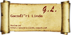 Gacsári Linda névjegykártya